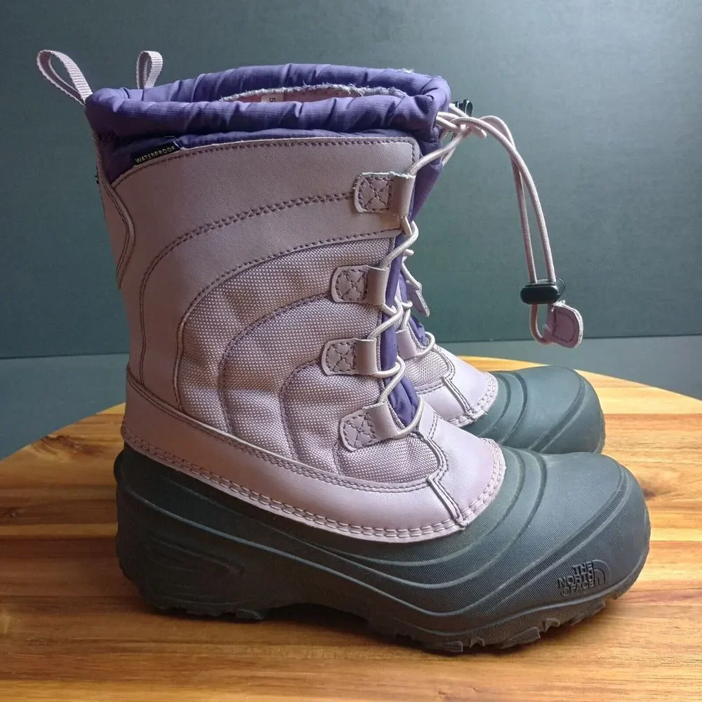 North‎ Face Youth Boots Kids 5 Alpenglow IV Insulated Waterproof Lavender Purple